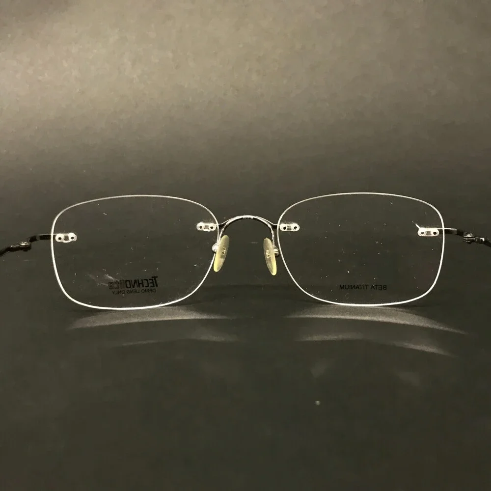 Technolite Eyeglasses Frames TLD 505 GM Gunmetal Gray Square Rimless 52-19-140